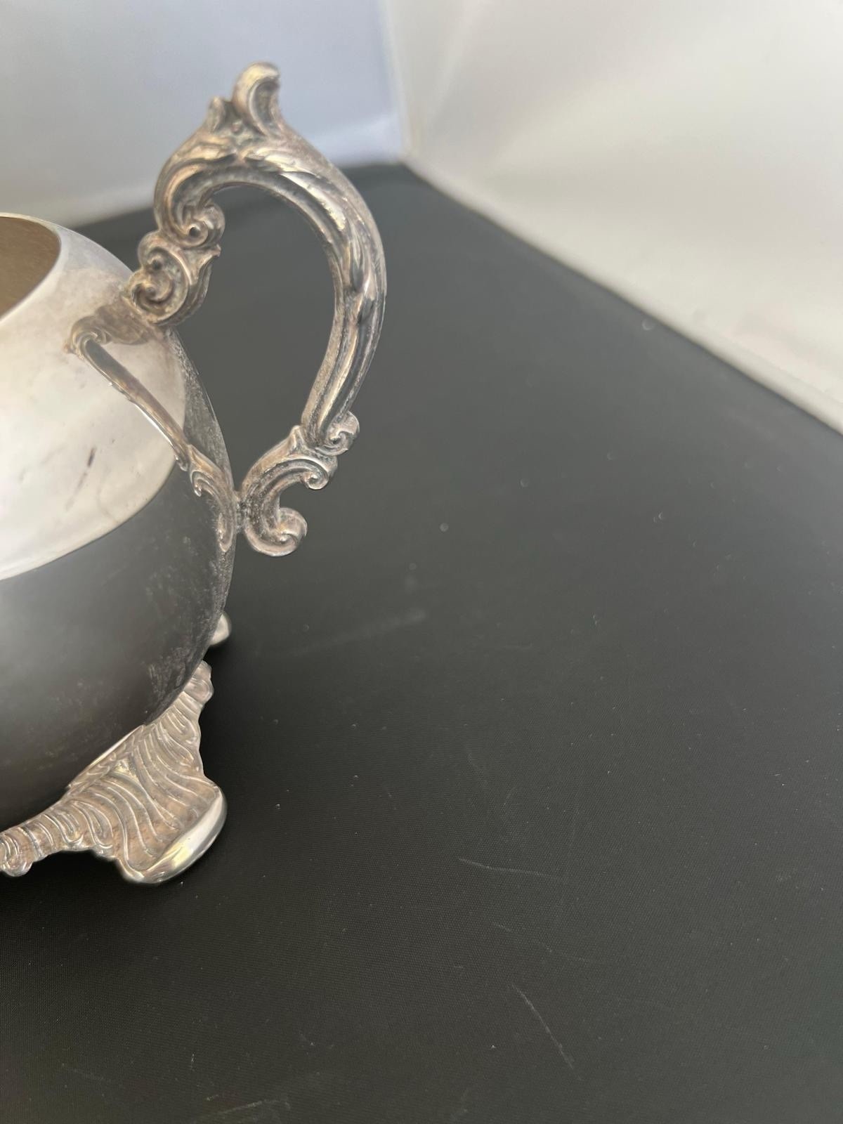 Lot Of 3 Silver Plate Tea Cream Sugar Waste Bowl Silverplate Vintage