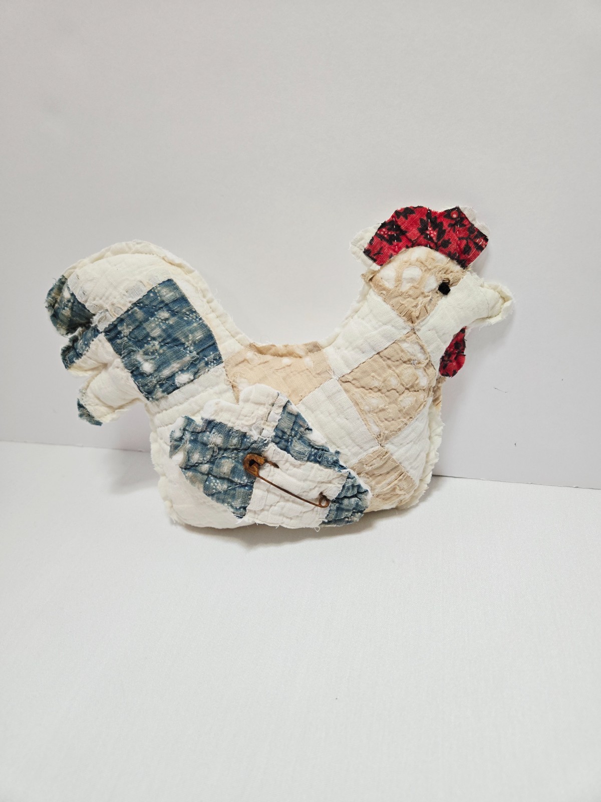 Handmade Primitive Chicken Patchwork Country Quilt Fabric Cottage Core Grandma