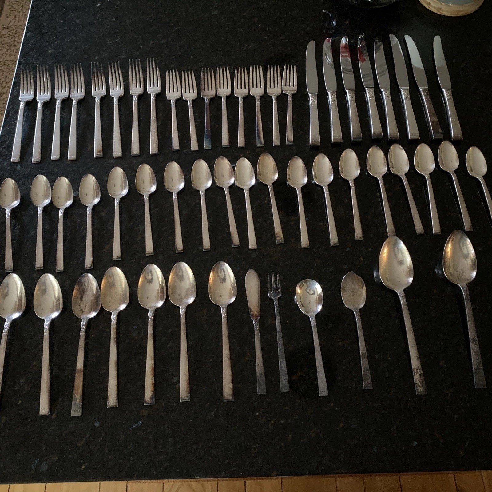 Vintage Community Plate Silverware Set 56 Pc, Rose Design