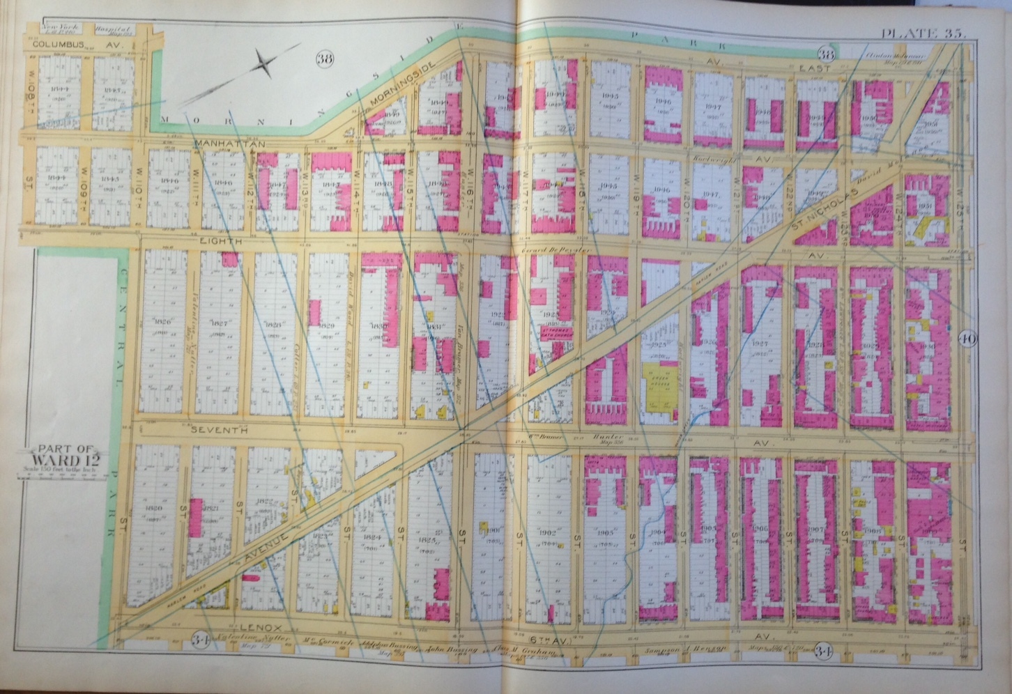ORIG 1891 E. ROBINSON MORNINGSIDE HEIGHTS MANHATTAN NY WEST 108th TO W125th ST