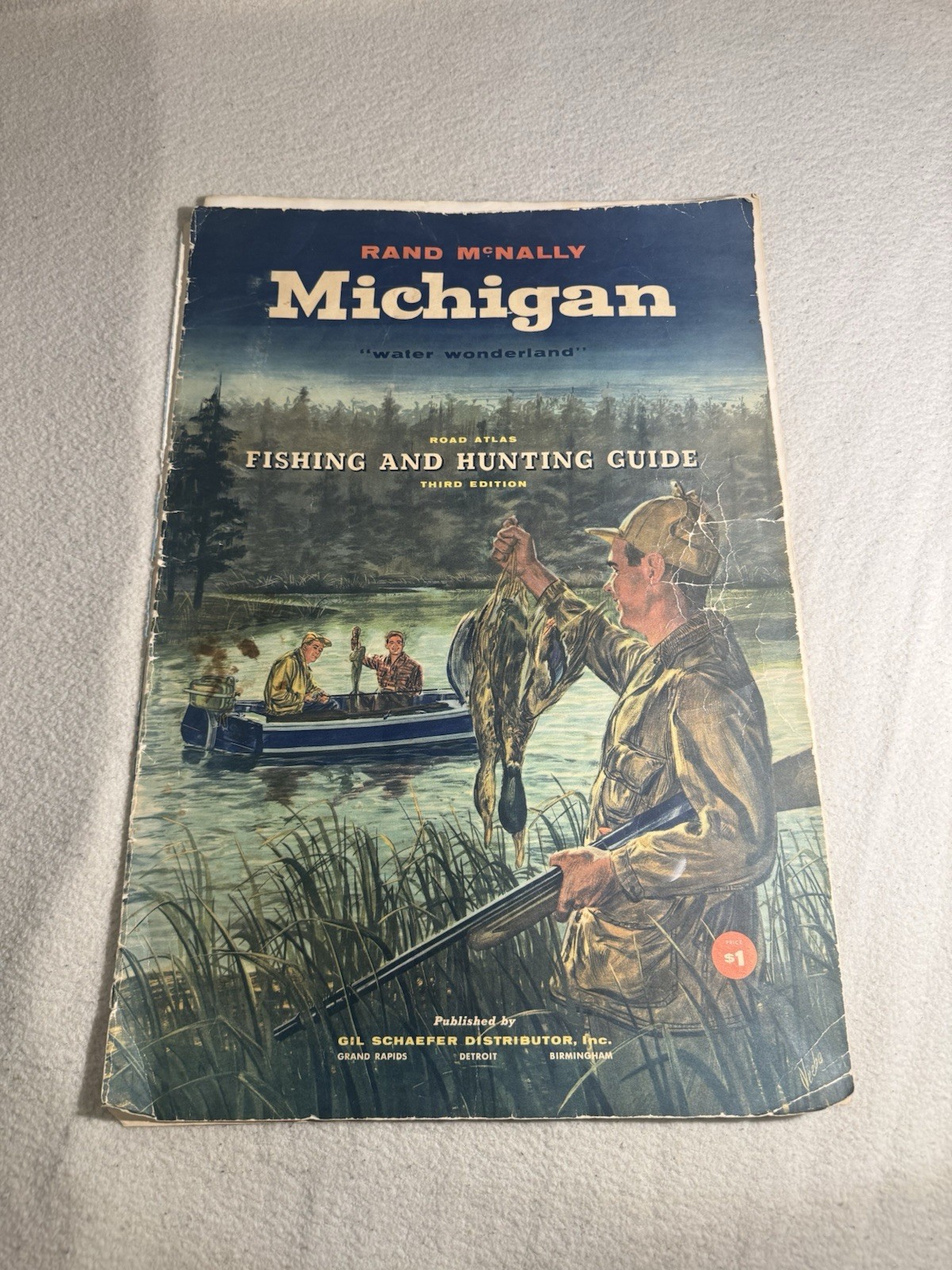 Vintage Rand McNally Michigan Fishing And Hunting 50s Guide Nostalgia Dad Gift