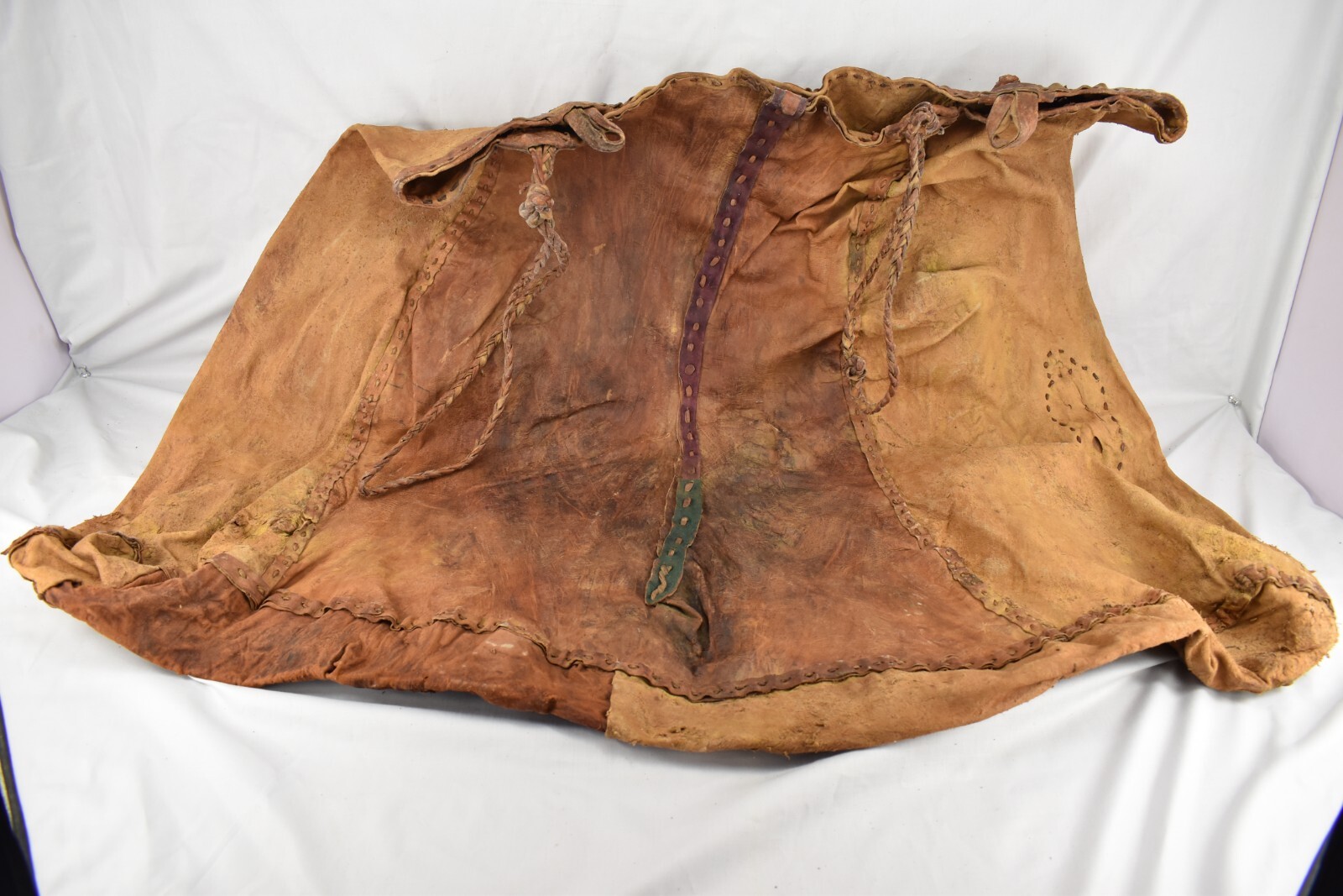 A Big Antique Bedouin Middle Eastern Leather Goods Carrier Camel