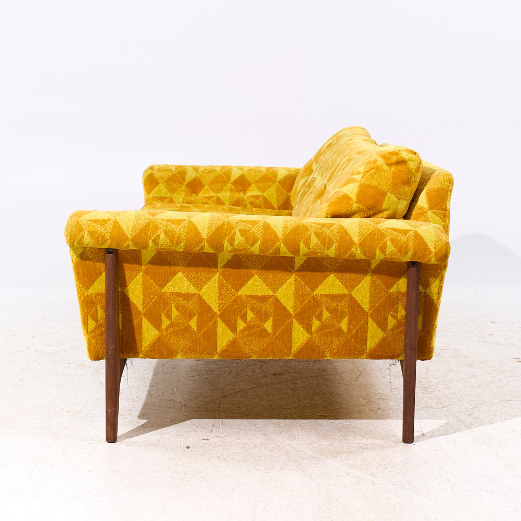 Adrian Pearsall Style Mid Century Walnut Gondola Sofa