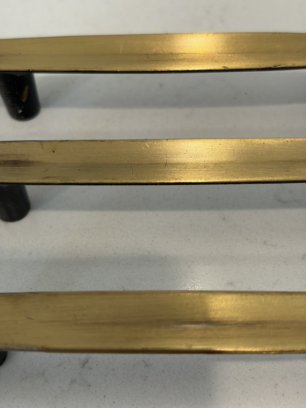 Mid-Century Style Brass/Gold Drawer Cabinet Handle Set Of Three