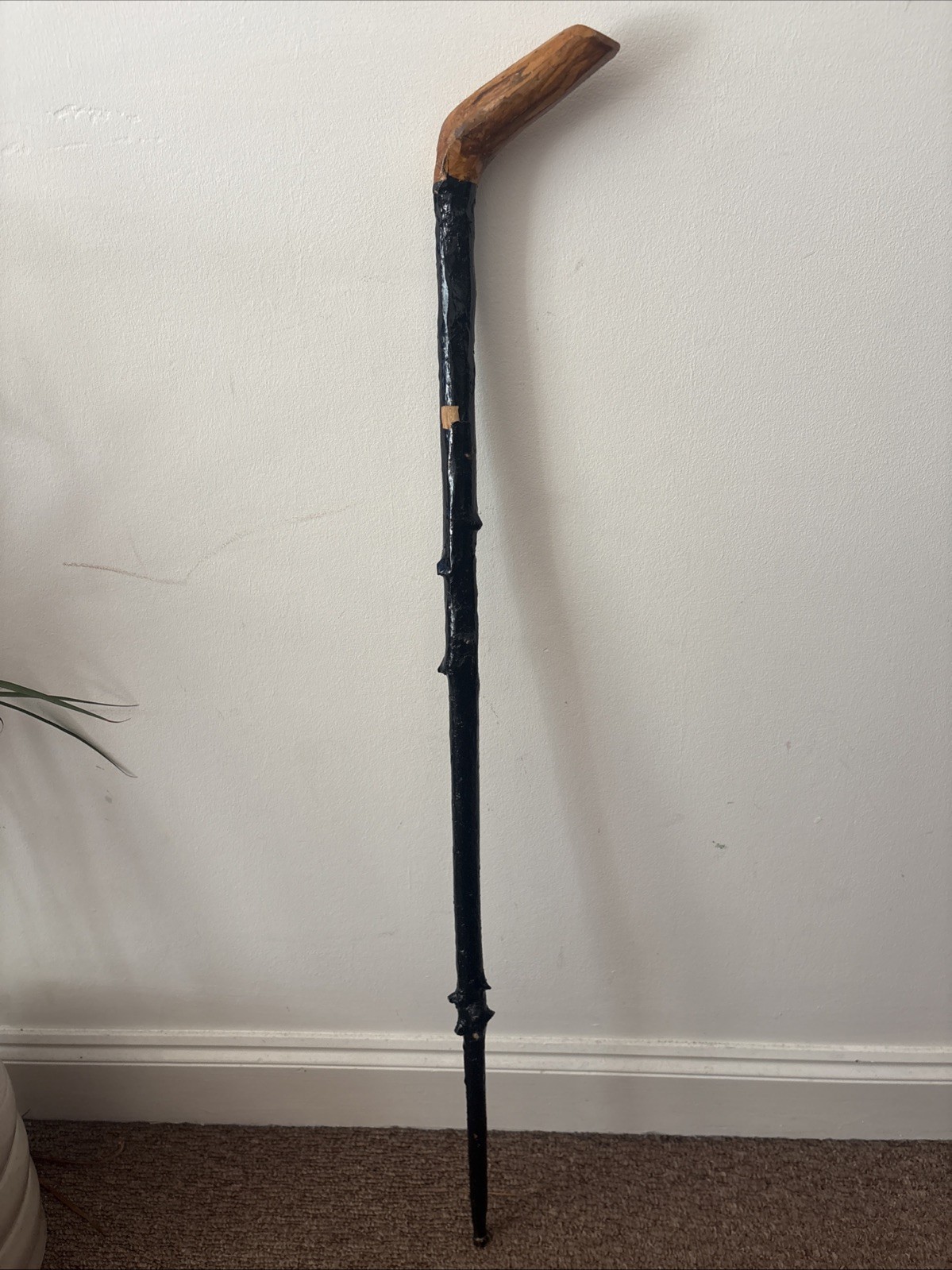 Antique Victorian Irish Blackthorn Shillelagh Walking Stick – One Piece 38 Inch