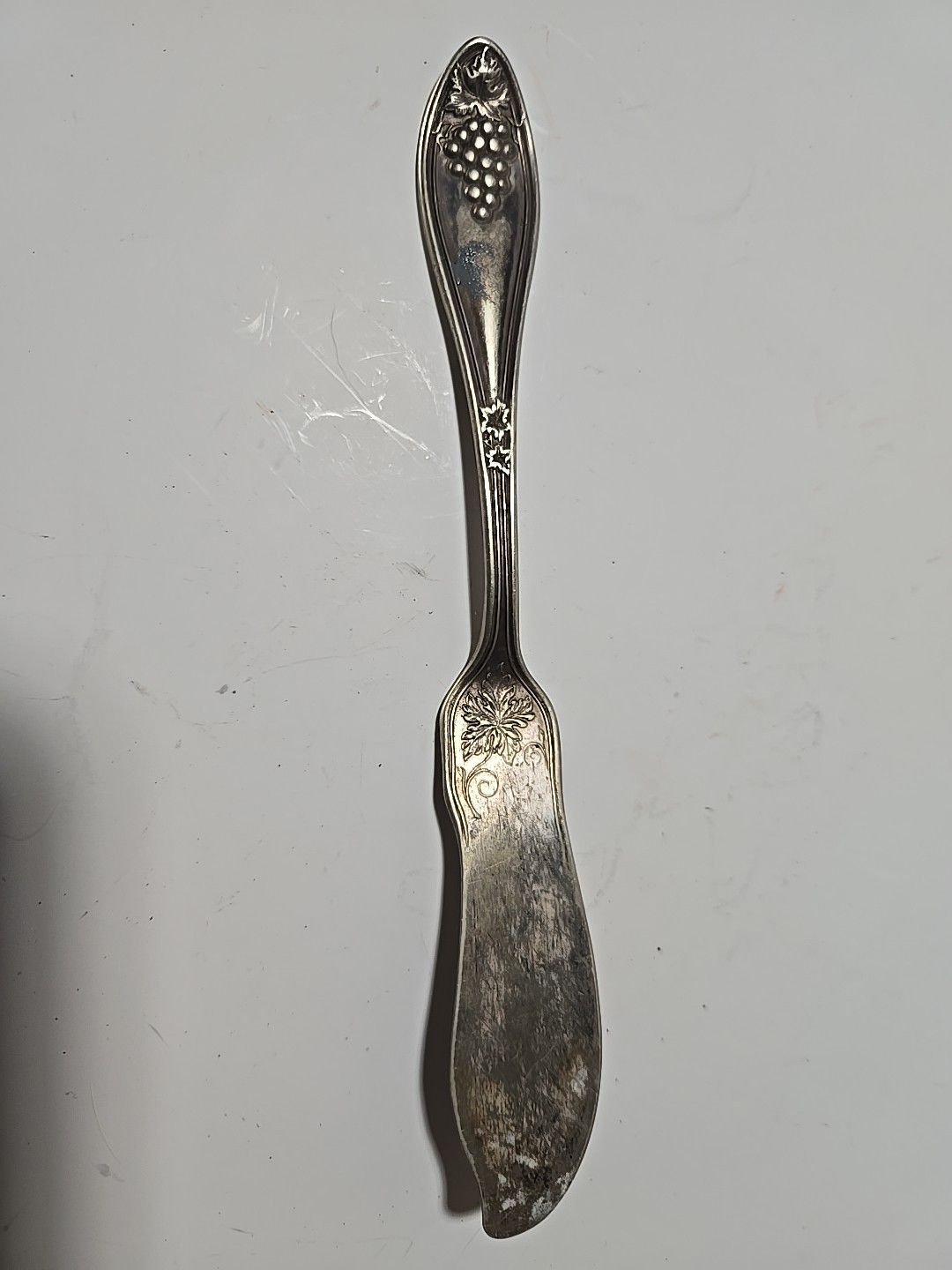Stratford Silver Co AXI Silver Plate Flat Butter Spread Knife 7″ Magnolia Vntg