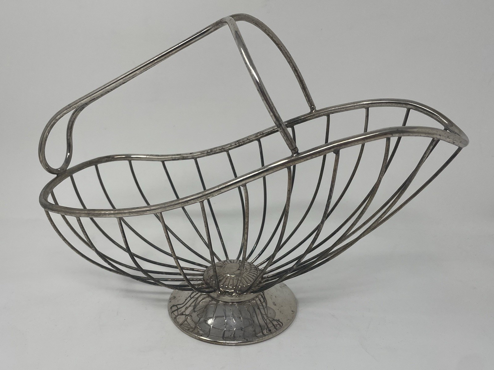 Antique Silver Plate Wire Wine Bottle Holder Caddy