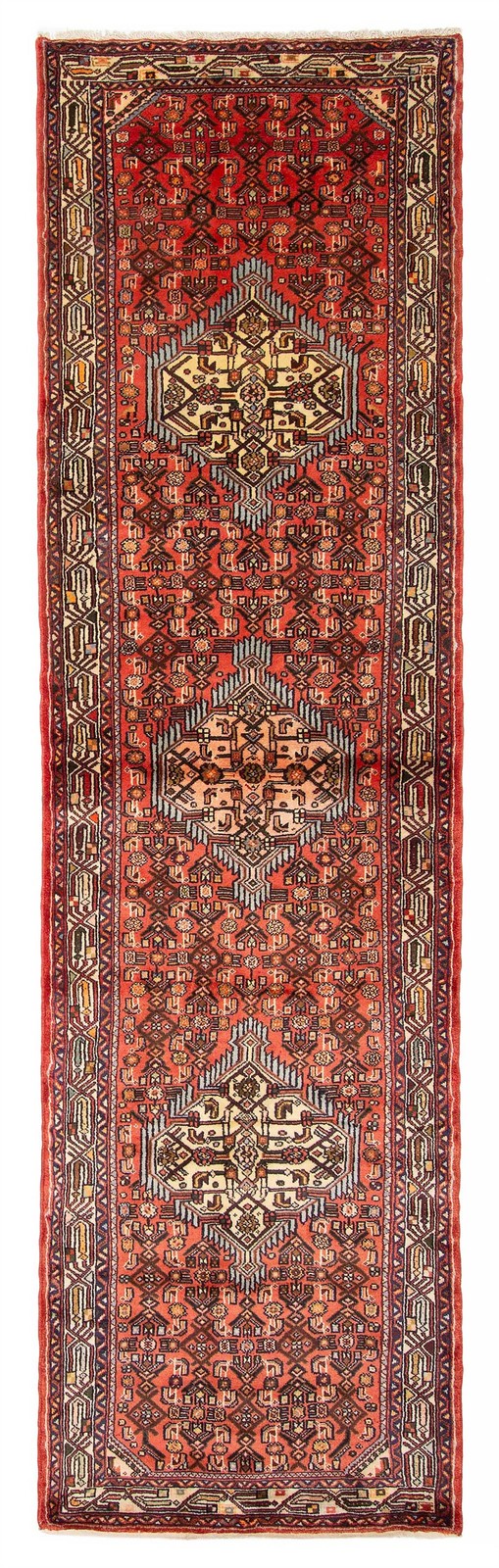 Vintage Hand-knotted Runner Rug 2’9″ x 9’7″ Traditional Oriental Wool Carpet