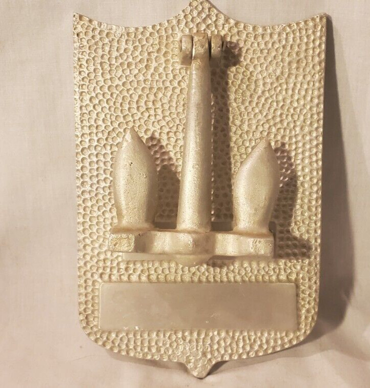 Vintage Anchor Door Knocker Silver Tone Metal