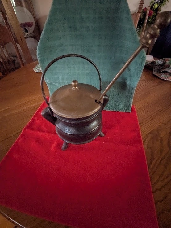 Antique Cast Iron Fire Starter Set w/ Brass Lid & Striker – Primitive Hearth Too