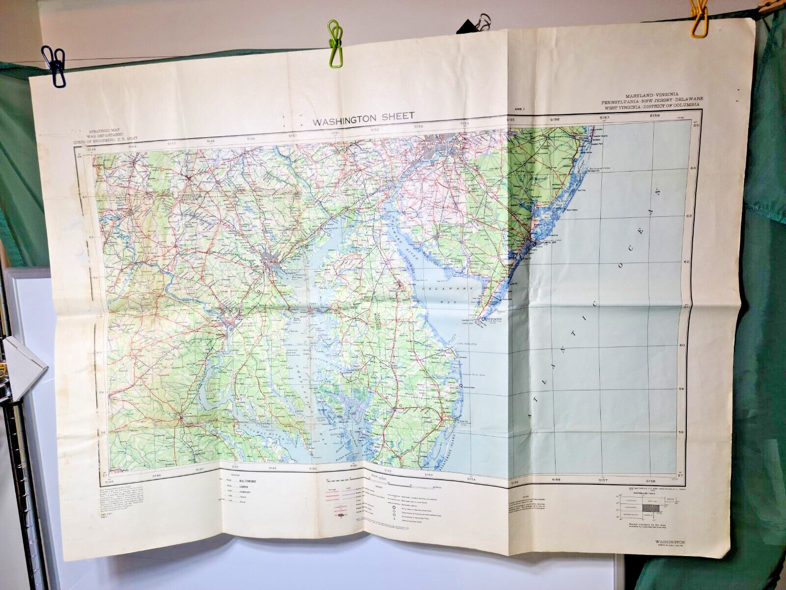 Washington Strategic Sheet Map Corps of Engineers US Army 1943 – 36″ x 26″