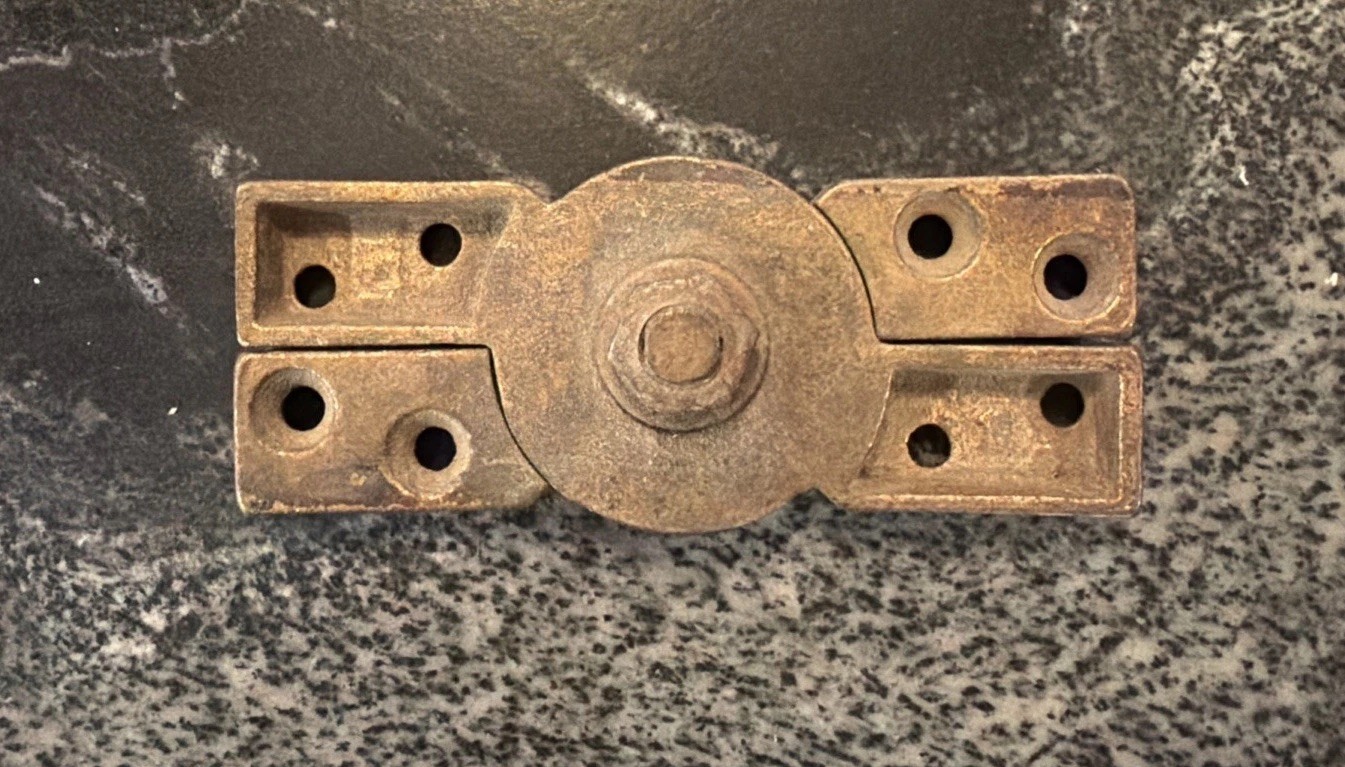 Antique Heavy Brass Scissor Motion Hinges Industrial Strength GJ Builders 4.5”