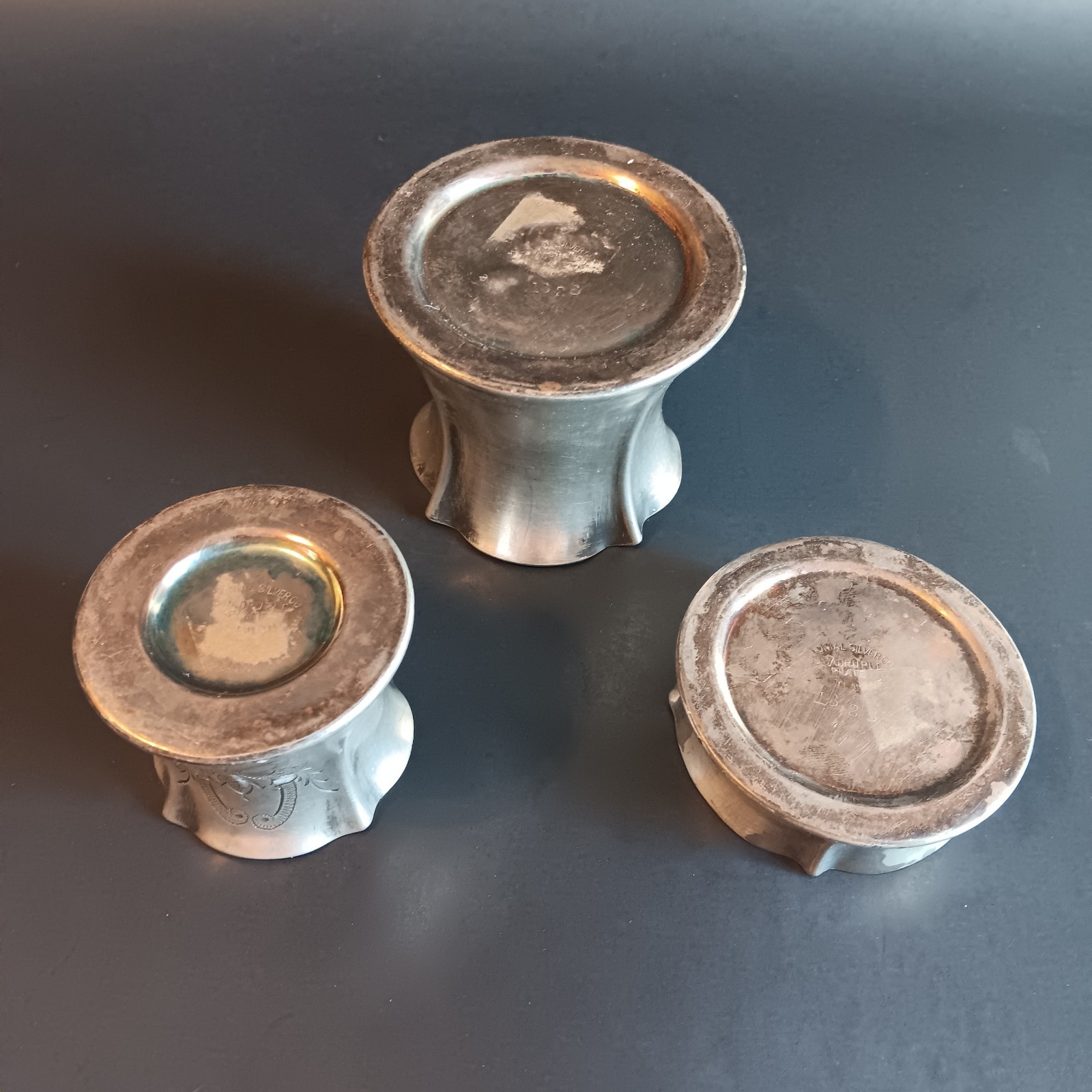 Silver Plated Engraved Victorian Cups Match Cigarette Holder Ashtray Smoking Set