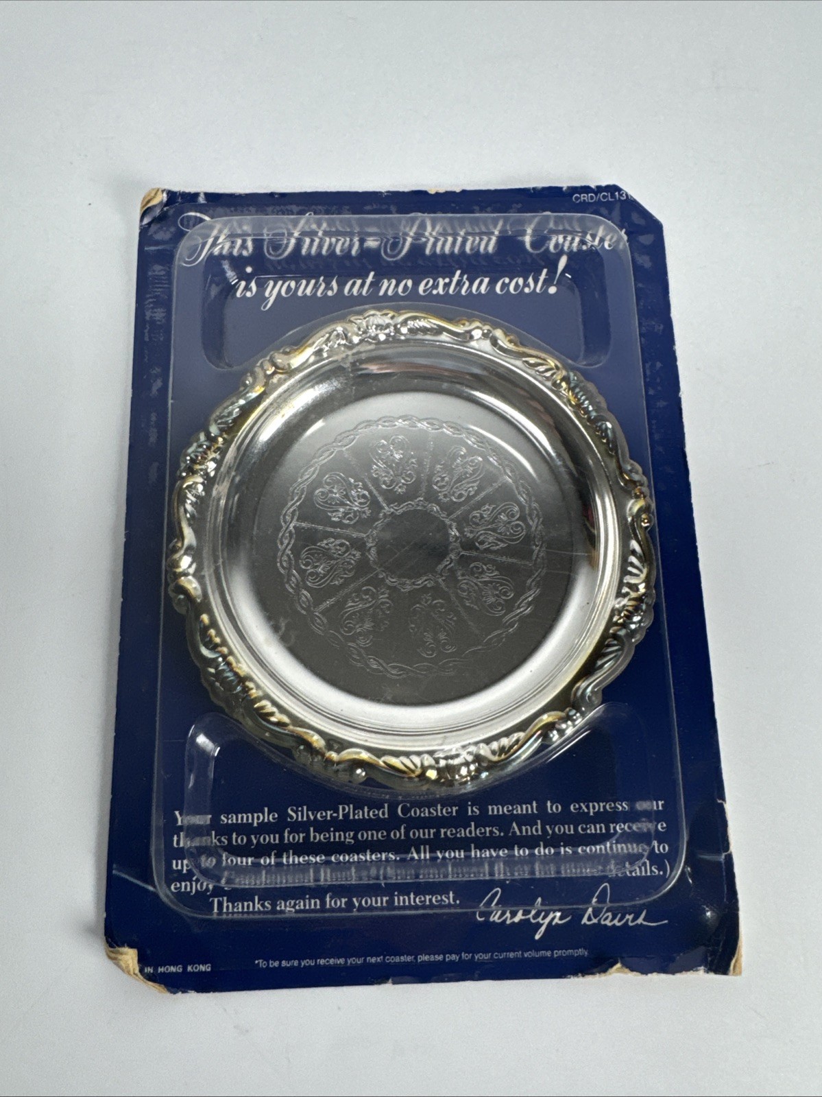 1988 Silver-Plated 4″ Drink Coaster Readers Digest Unopened