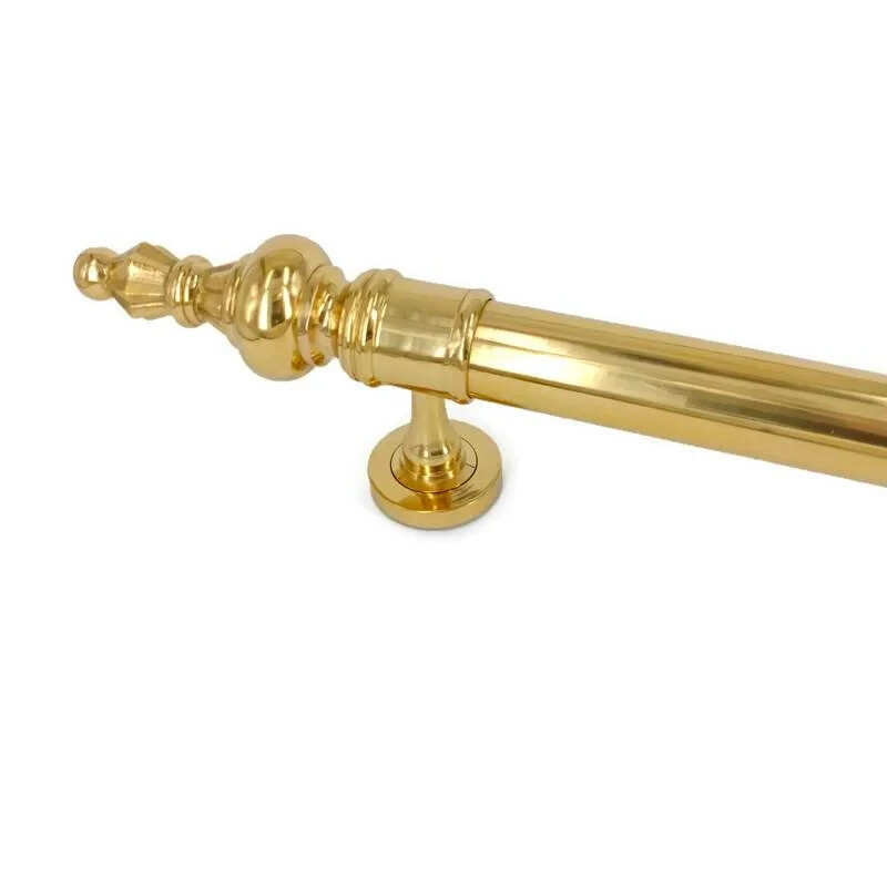 large 50cm DOOR handle pull solid SPUN POLISHED brass old style hollow 18 “