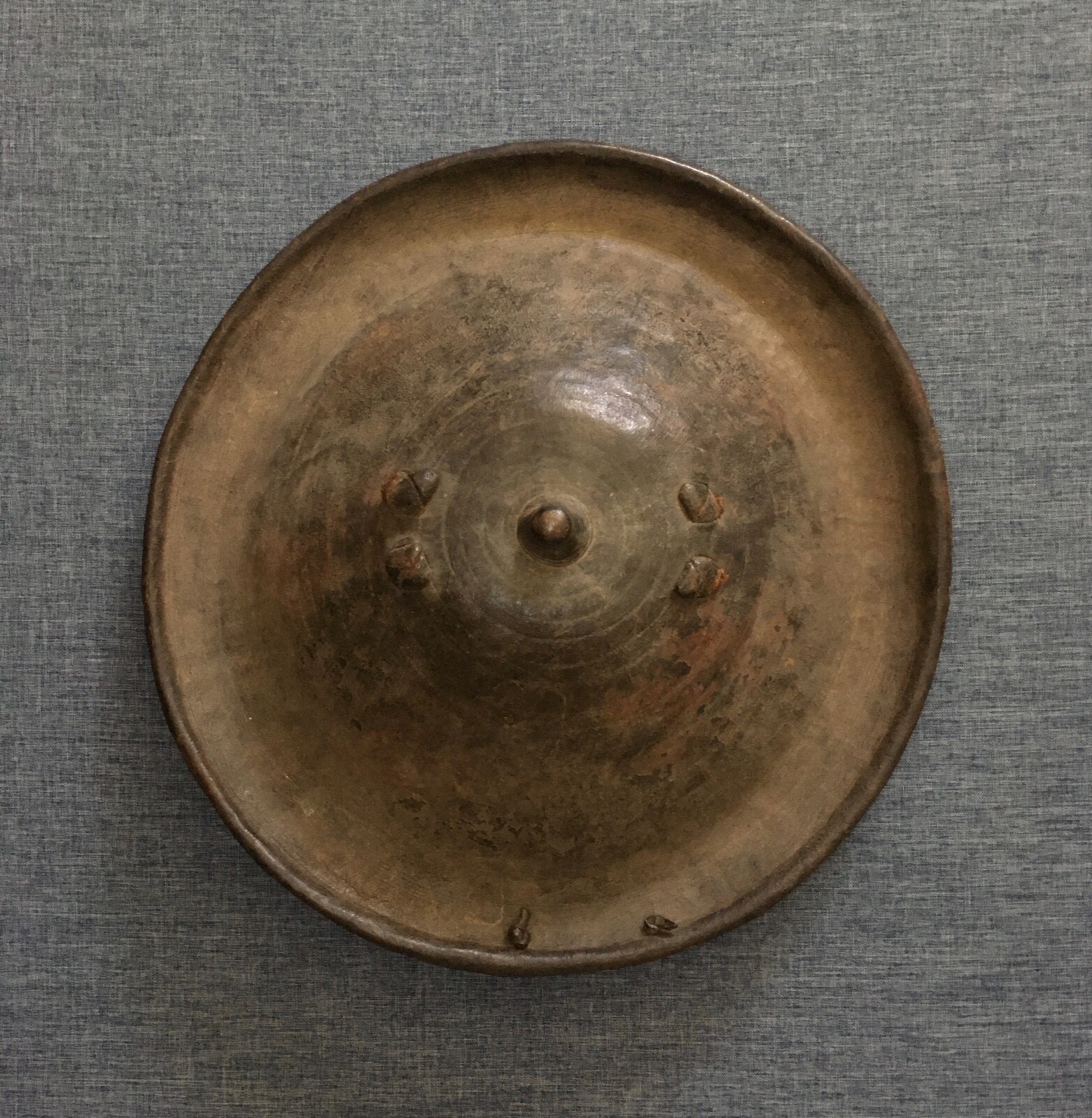 Large Vintage Original Round African Ethiopian Amhara Leather Shield with Handle