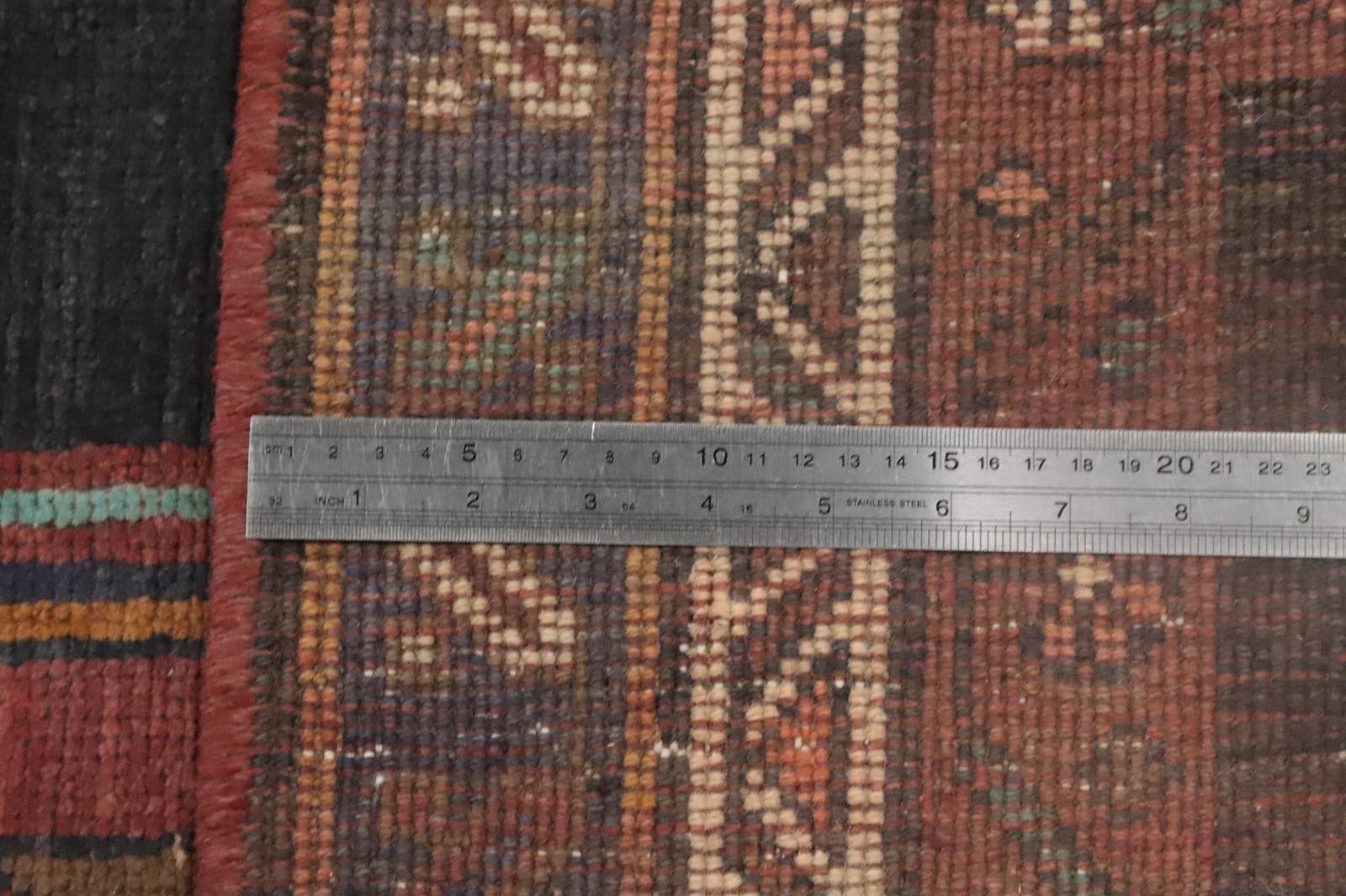 Handmade Wool 13′ Runner Rug Traditional Geometric 4×13 Vintage Hallway Carpet