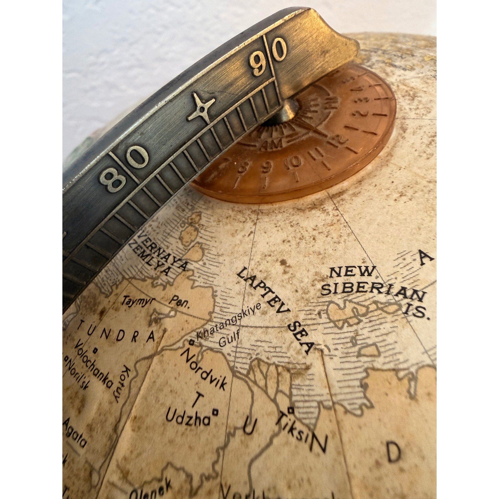 Vintage Replogle Globemaster 12″ Globe Brass Base World Map Mid Century Style