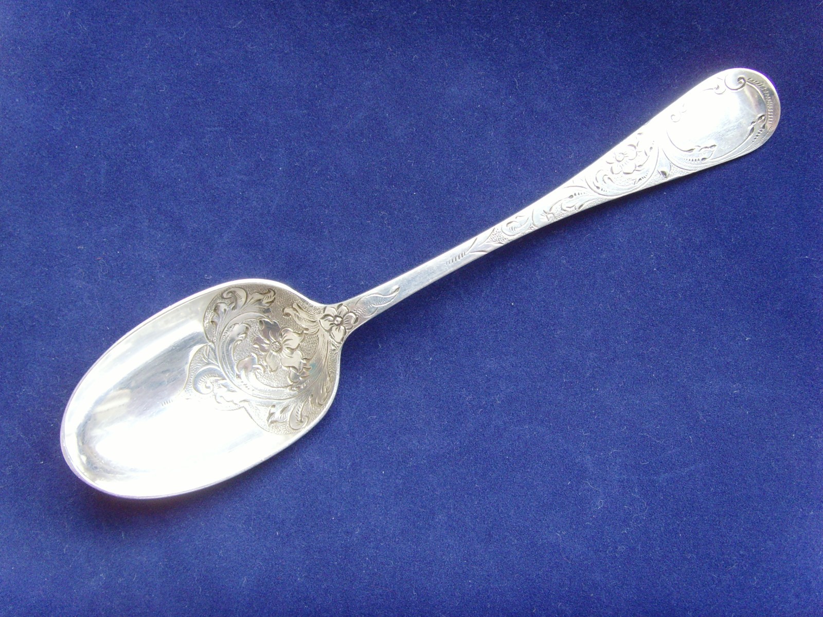 Fine Victorian Sterling Silver Embossed Spoon by Wakely & Wheeler London 1898.