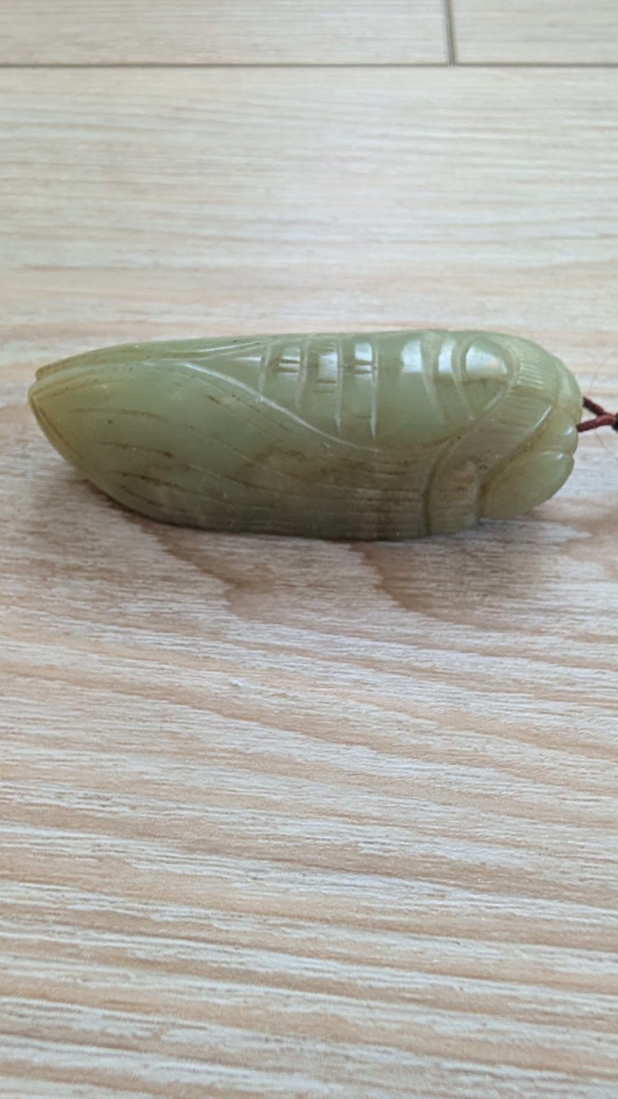 Chinese Antique Jade Hand-Carved Cicada Statue- Green