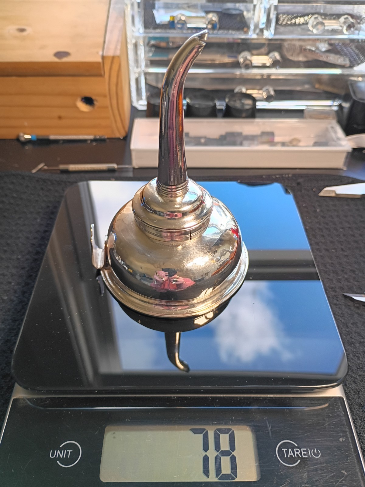 Early English Sterling Silver Wine Funnel