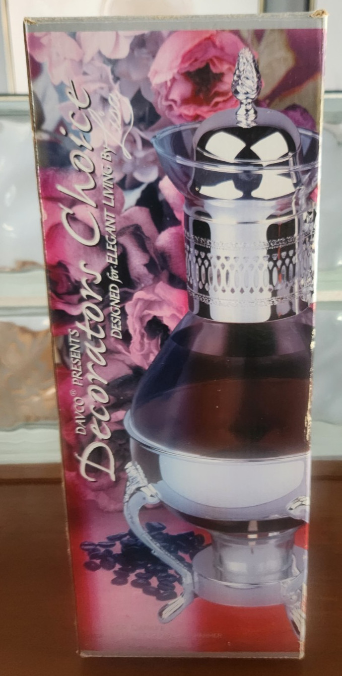 Vintage Silver Plated and Glass Coffee/Tea Carafe With Candle Holder NOS Box