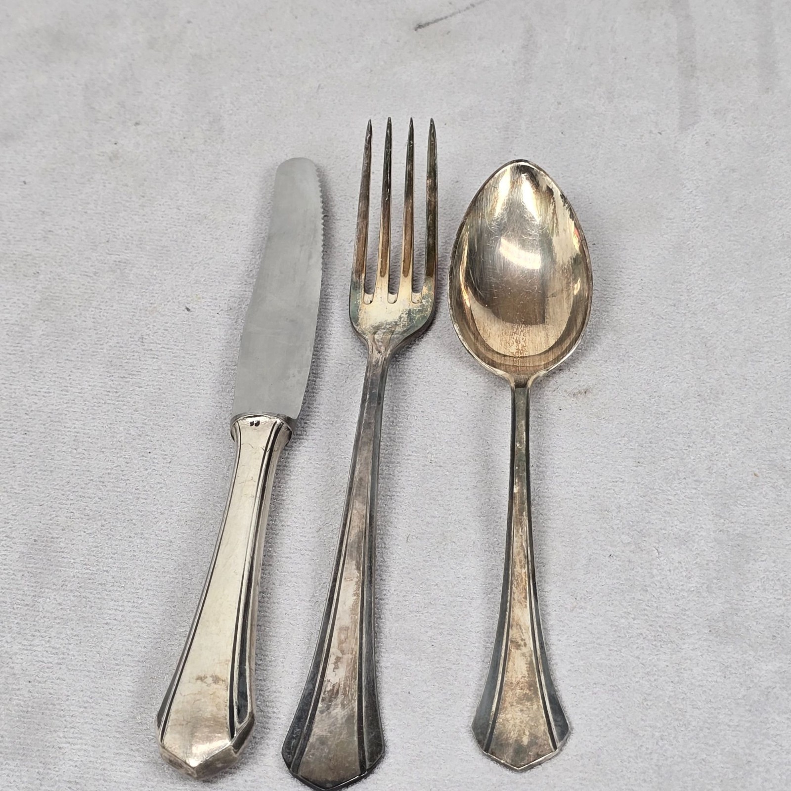 Antique Vintage Silver-Plated 90 Homag German Flatware Set Knife Fork Spoon