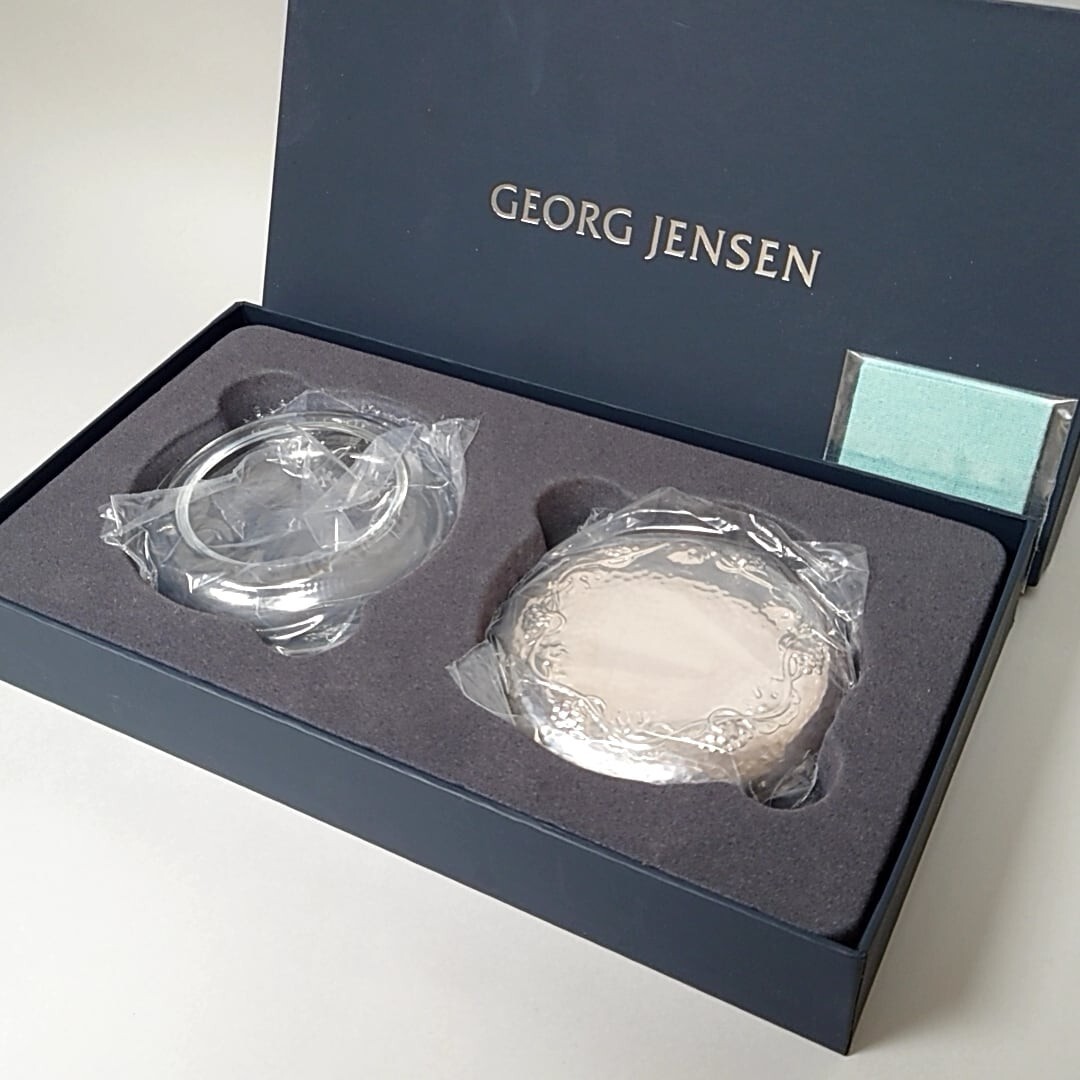 George Jensen “GRAPE” Small Bonbonniere Pure Silver x Crystal Sterling Silver925