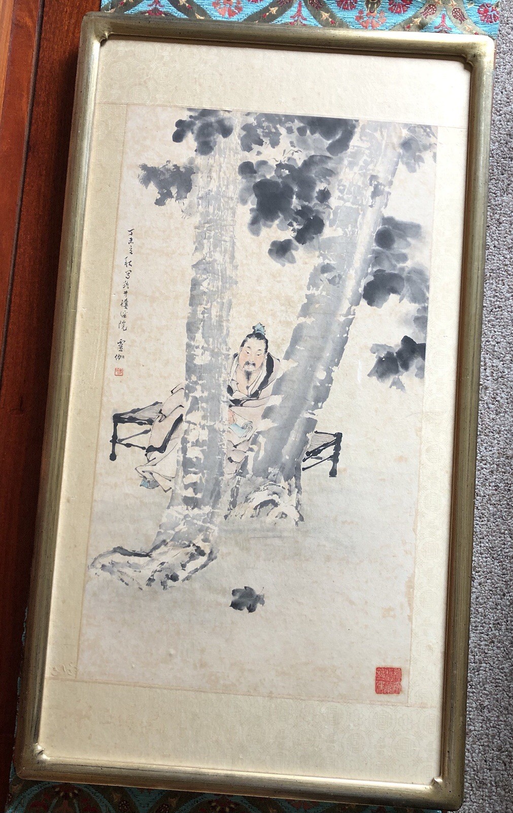 Chinese painting scroll Le Lin jia 李靈伽 (1920-1979)