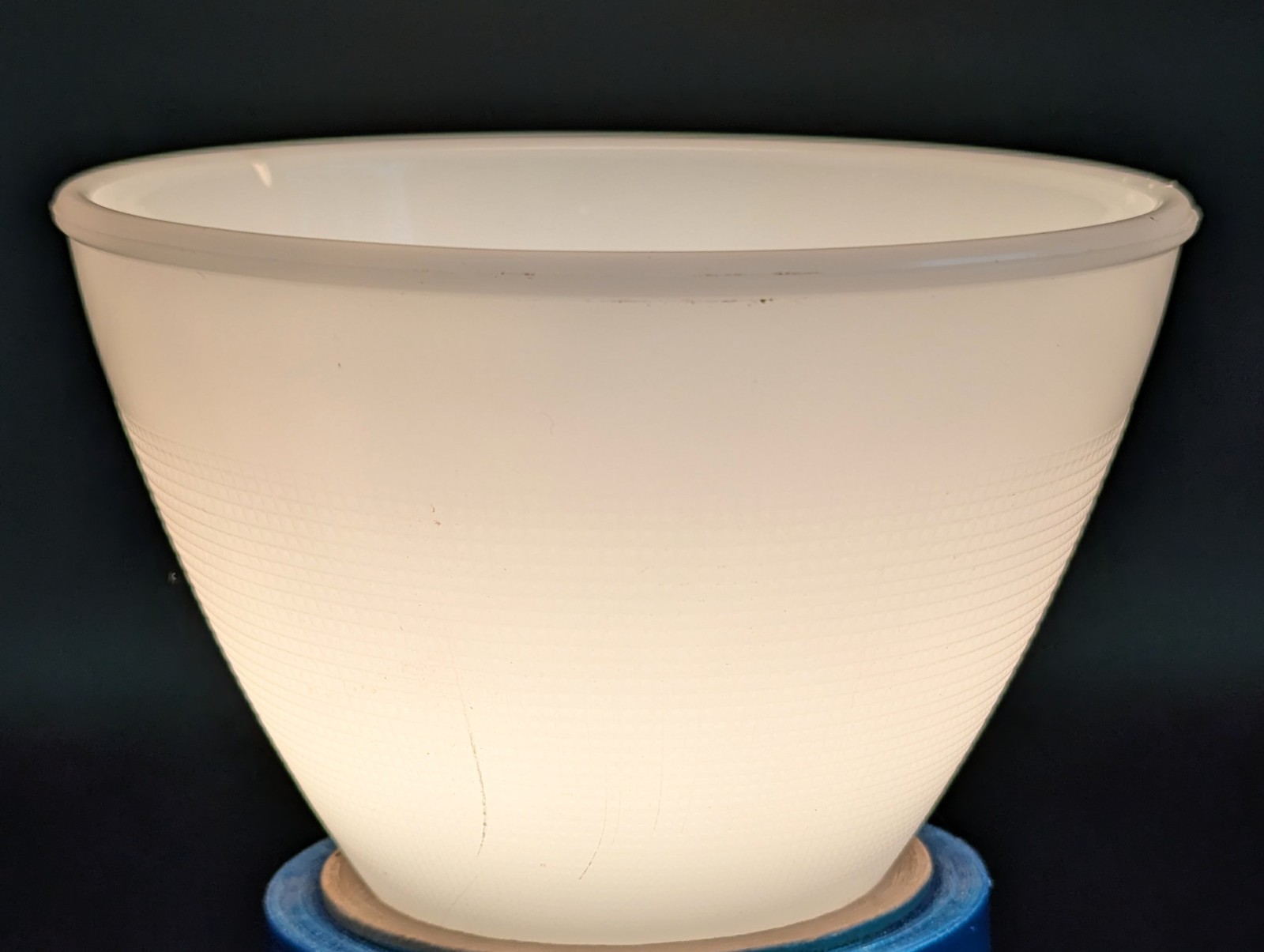 Vintage Small White Milk Glass Diffuser Reflector 6” Dia. Alleghany Glass 2-1/4″