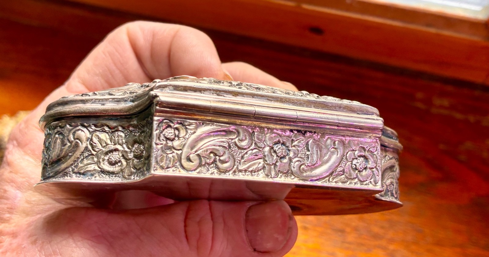 1914 Hound Dogs / Hallmarked Lion – p / Sterling Silver Trinket / Sm Jewelry Box