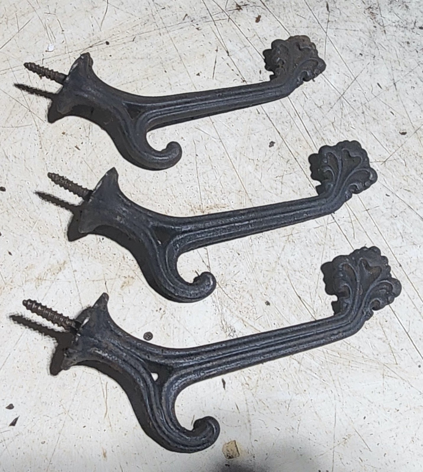 Old Coat Hook 5” Vintage Rustic X (3)