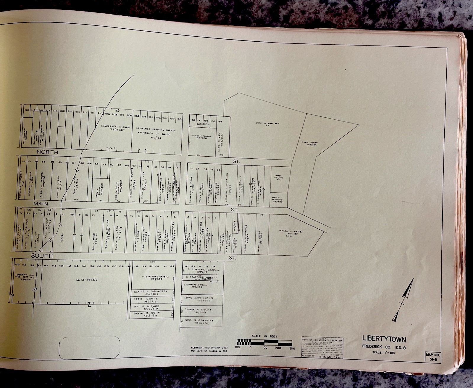 1967 Property Map Of Libertytown MD Frederick County Dept Of Assessments & Tax