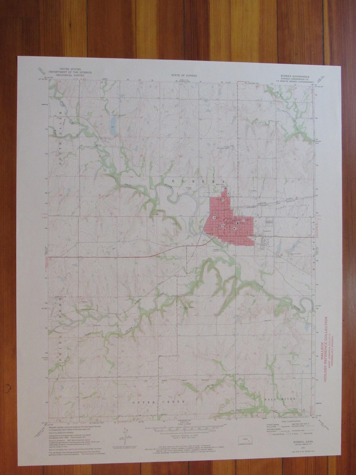 Eureka Kansas 1973 Original Vintage USGS Topo Map