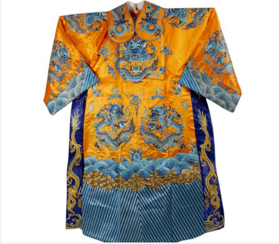 Chinese Qing Dynasty Emperors Dragon Design Dragon Robe Formal Dress Embroidery