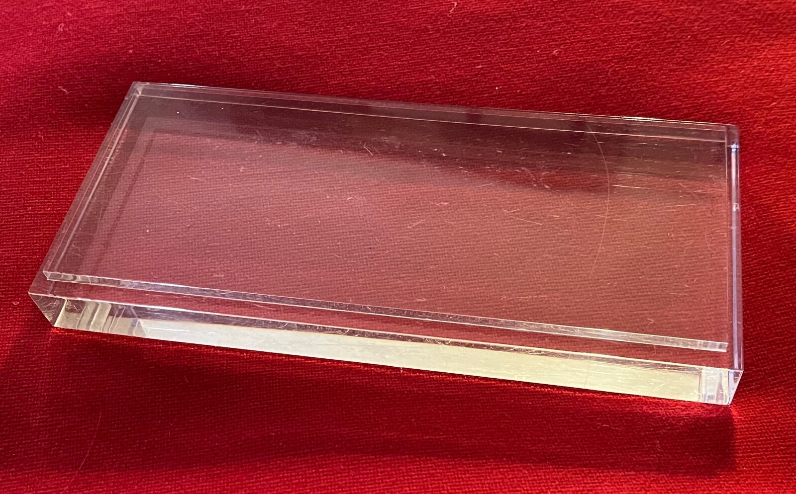Clear Acrylic Lucite Rectangular Display Stand Base Block Brick Cube 9″ x 4″