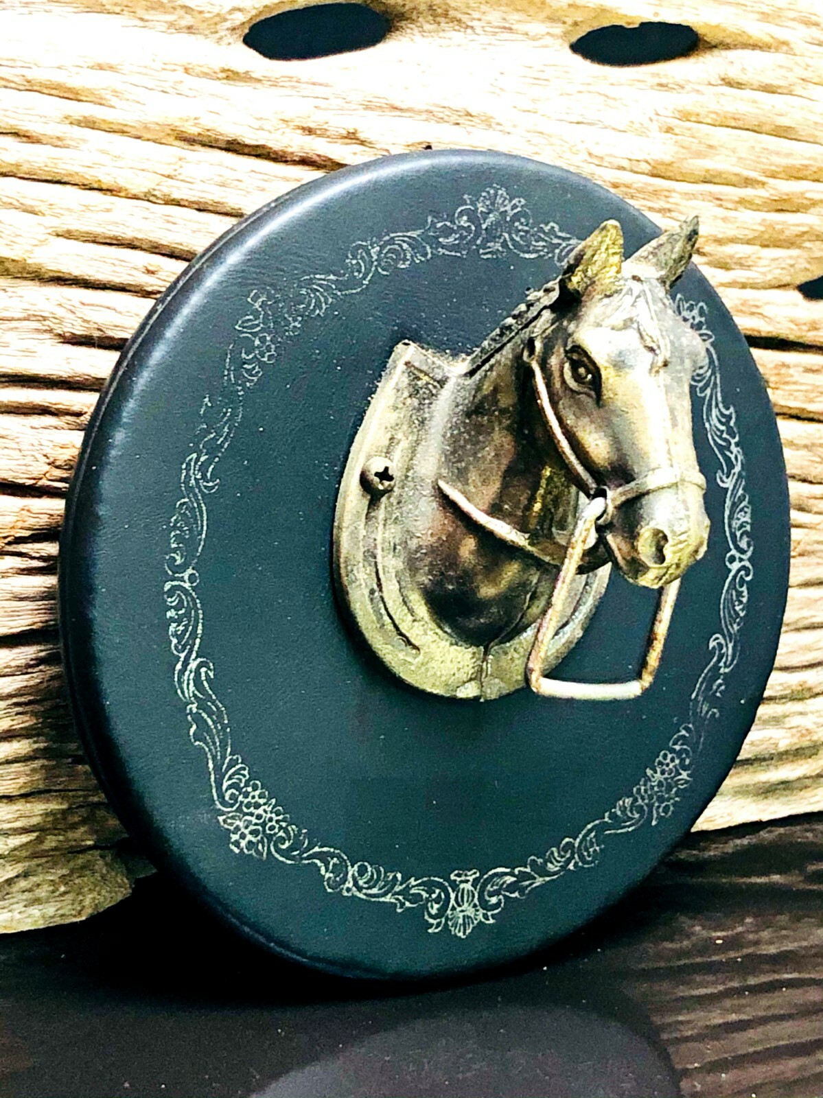 Vintage Brass Horse Head Shaped 3D Wall Hanging Home Wall Decor Decorative Farm