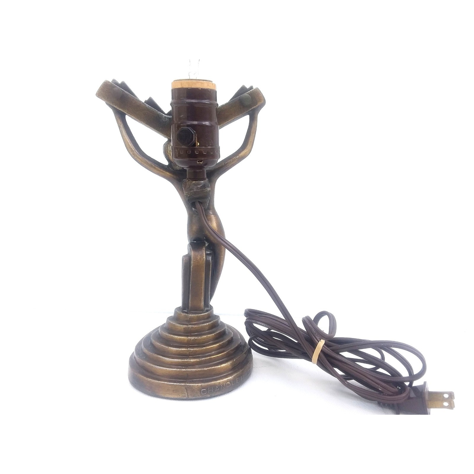 Art Deco Frankart Nuart Chandler II Lamp Nude Woman Winged Victory no Fan