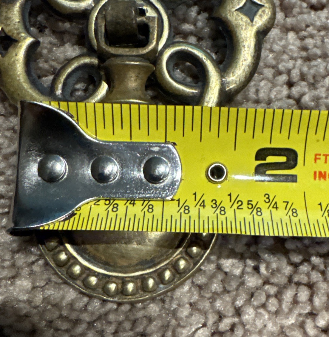 Antique Keeler Brass Drawer Pull & Backplate F308/F309 Victorian 1 Pair