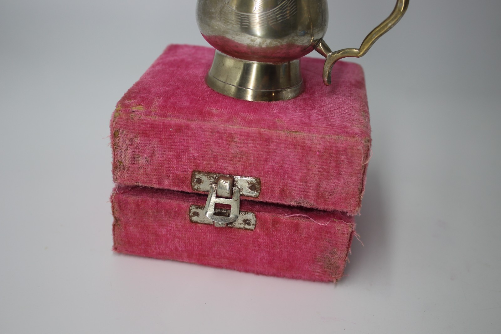 Royal Perfection Silver Plate Goblet cup mug pink velvet presentation case box