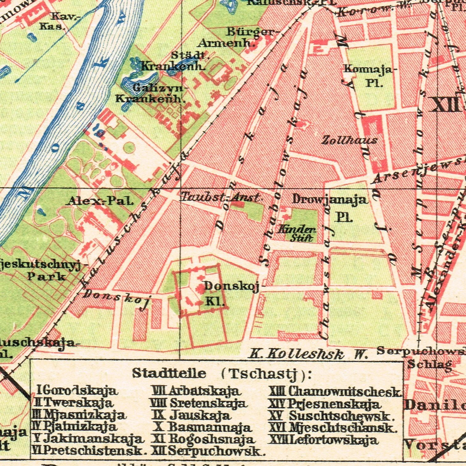 MOSCOW dated Dec. 1908 Москва Original Antique map RUSSIA Россия KREMLIN plan