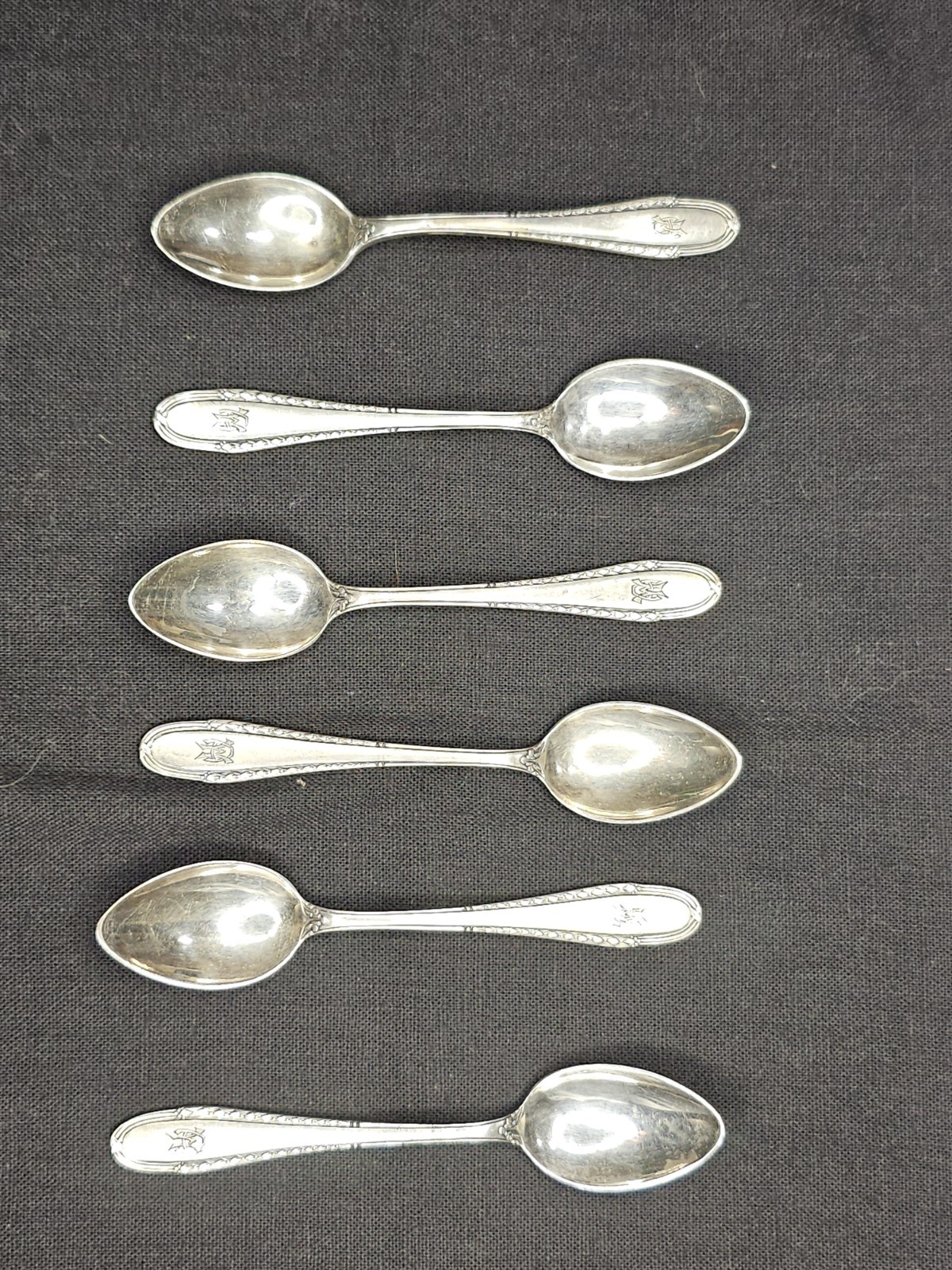 Set of 6 Vintage Wellner 90 Silver Plated Demitasse Espresso Spoons Germany 4.25