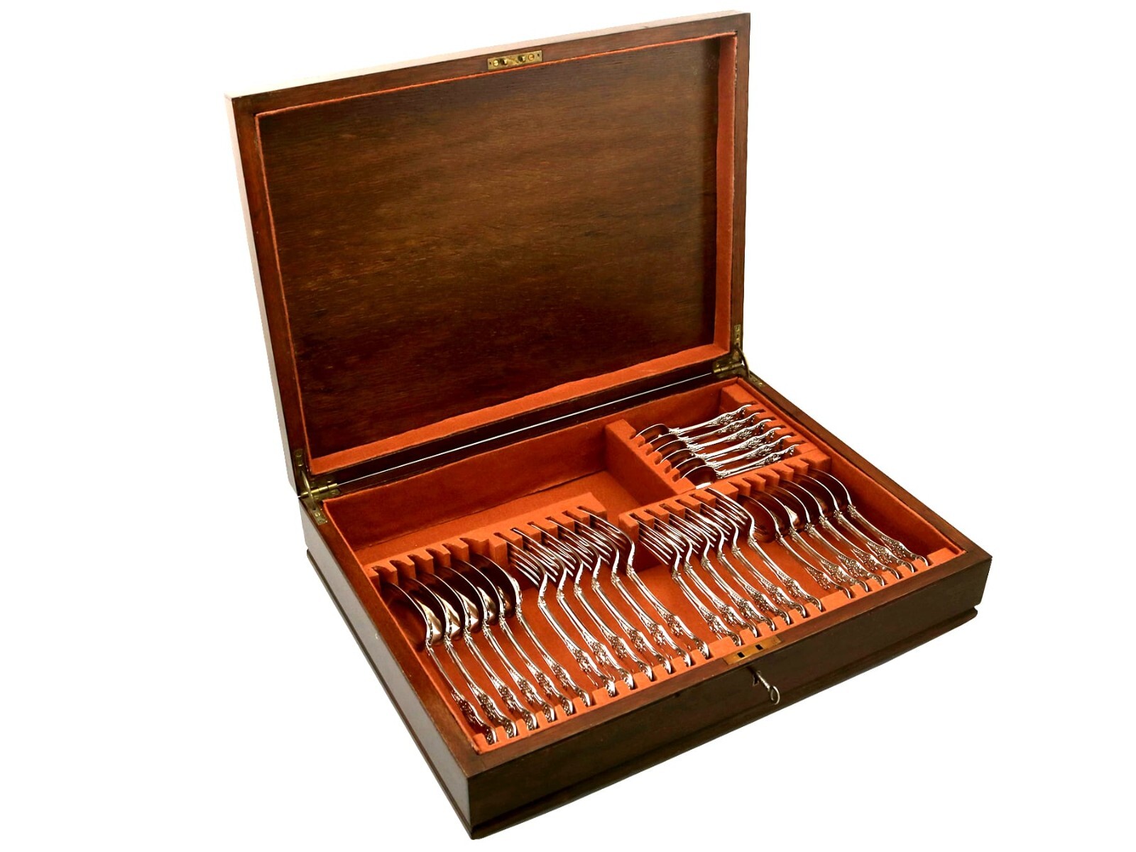 1890s Victorian Sterling Silver Canteen of Cutlery for Six Persons