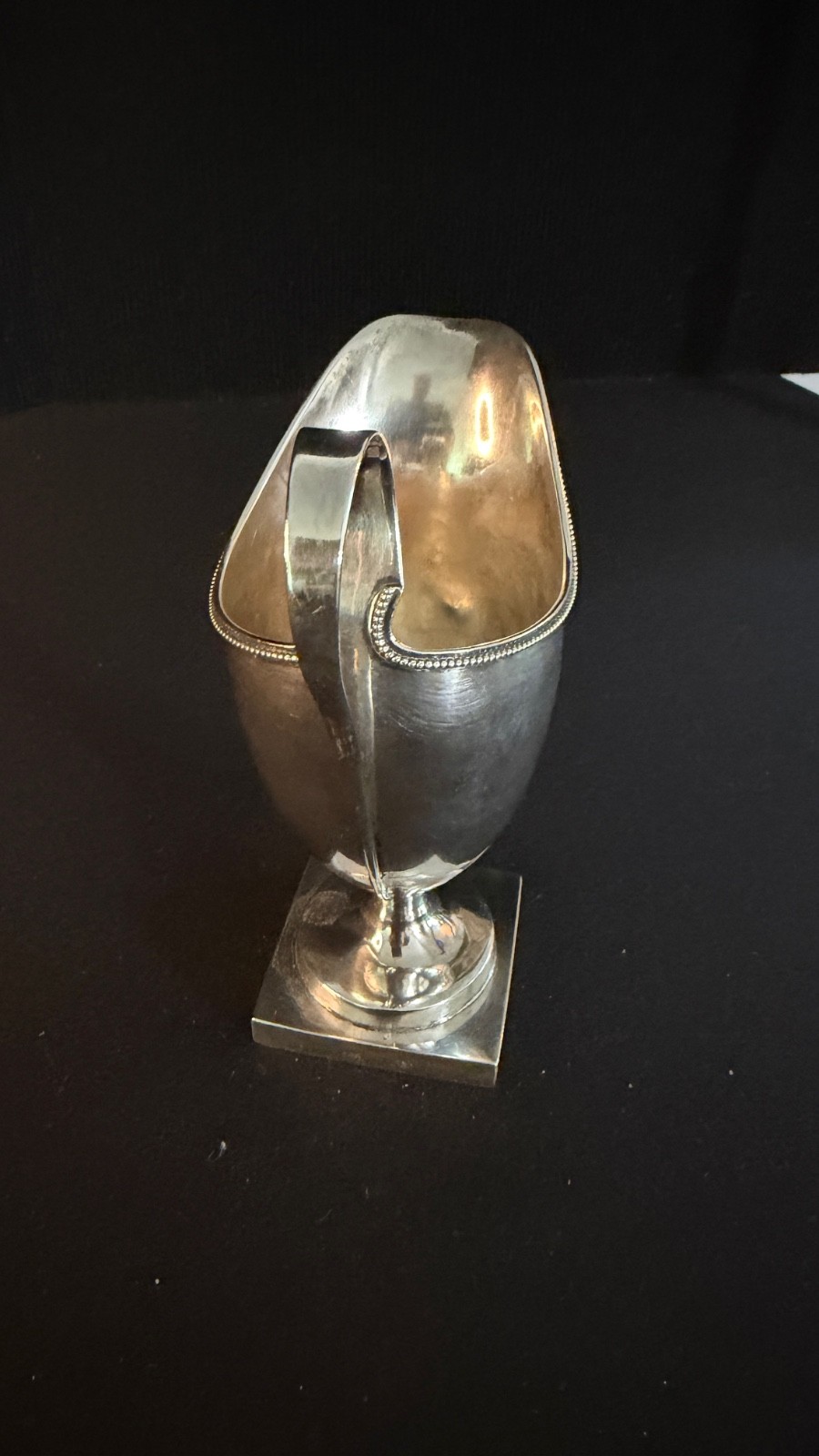 American 18th Century Coin Silver Helmet Cream Jug Circa 1786