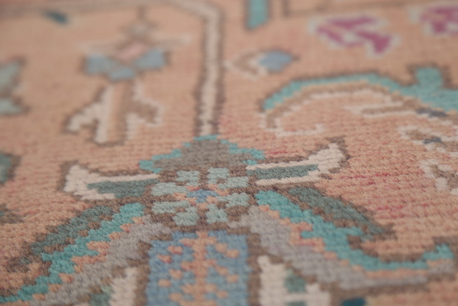 Vintage Geometric Rust/ Purple Tebriz Traditional Hand-knotted Area Rug 10×12