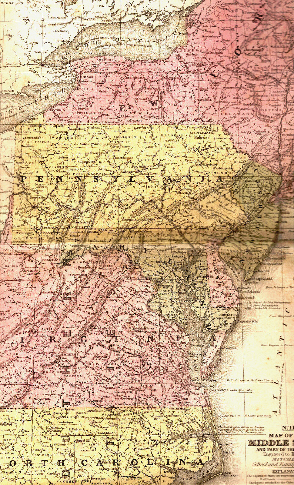 S. August Mitchell’s Map of the Middle States, No. 11, 1855