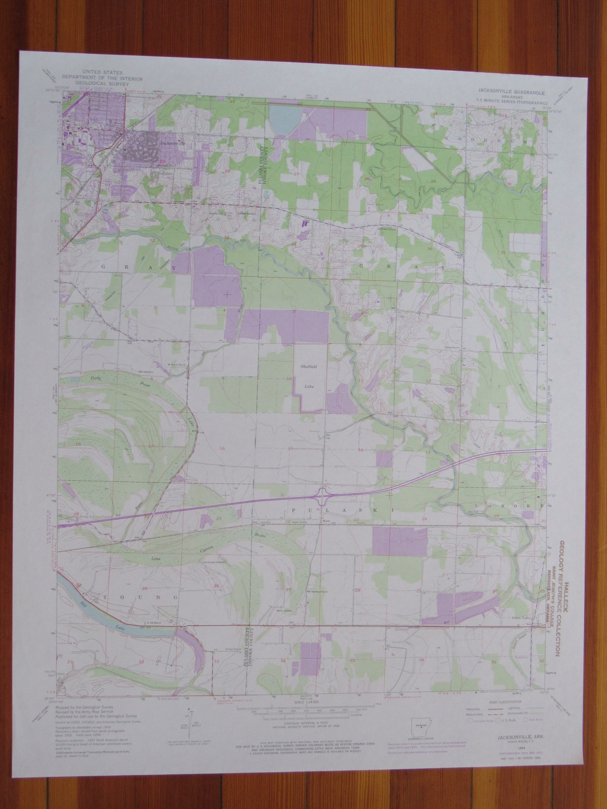 Jacksonville Arkansas 1976 Original Vintage USGS Topo Map