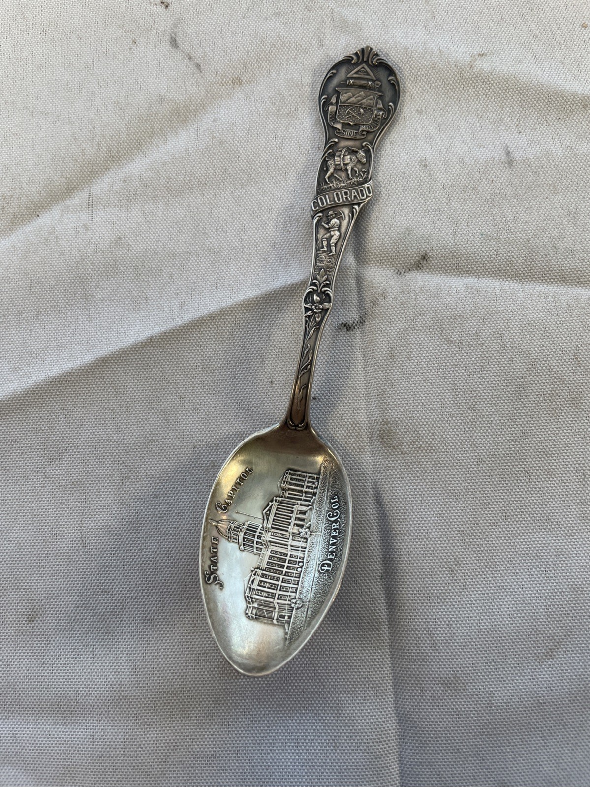 Vintage State Capitol Building Denver Colorado – Sterling Souvenir Spoon cd