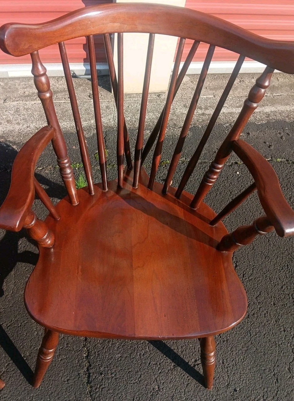 FIDDLE BACK WINDSOR CHAIRS CHERRY WOOD AMERICAN TENDON JOINT LEG CHOICE of FIVE