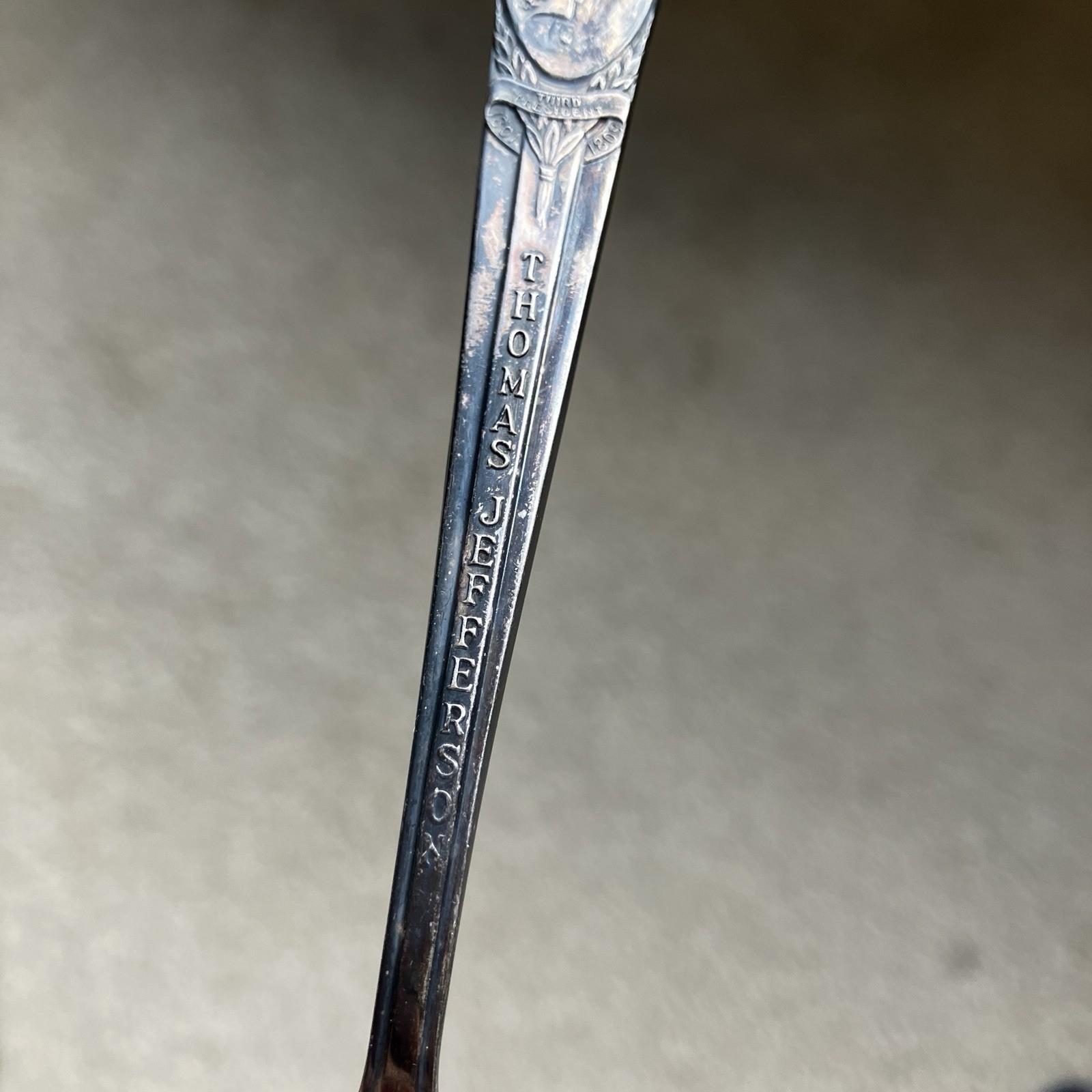 Thomas Jefferson Commemorative Spoon Rogers Silver Plated US President Vintage